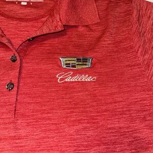 Cadillac Ladies Golf Shirt Size Small Red